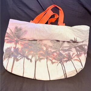 Reversible Aloha Tropical Palm Print Tote Bag